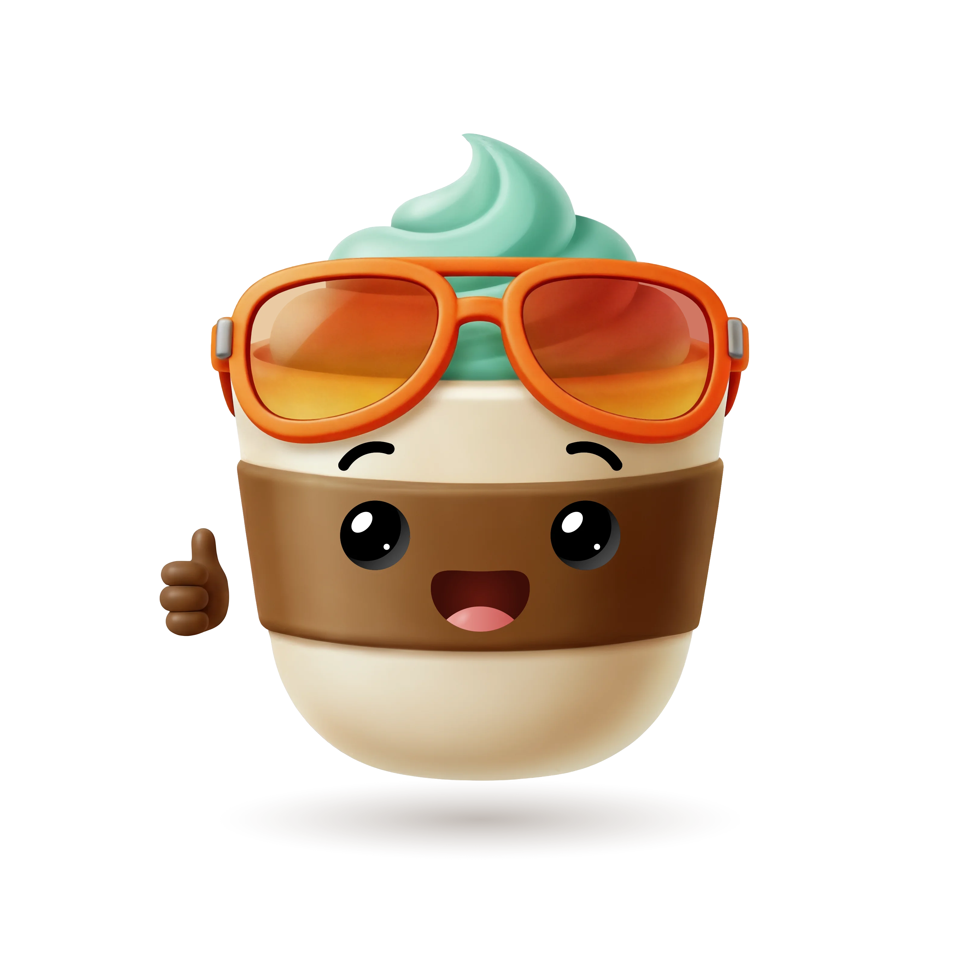 Maskot Cuppka v slunečních brýlích