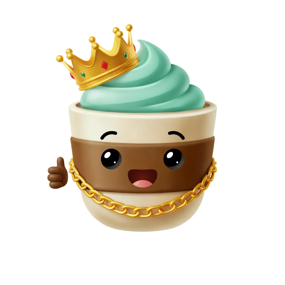 Cuppka maskot ukazující na QR kód
